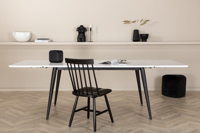 Matbord Jyma Förlängningsbart 150 cm - Vit/Svart - Matbord & köksbord