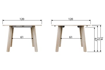 Matbord Kaiti Förlängningsbart 120 cm Rund - Ek - Möbler - Bord & matgrupp - Matbord & köksbord