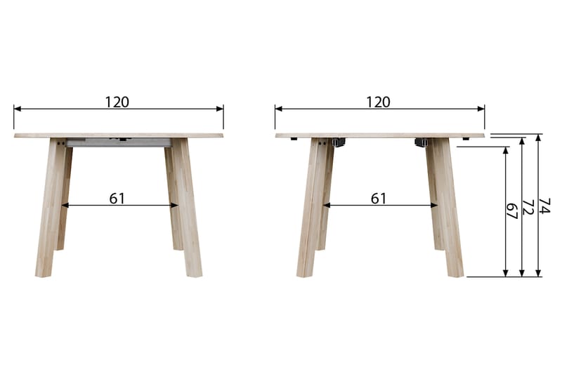 Matbord Kaiti Förlängningsbart 120 cm Rund - Ek - Marmorbord - Matbord & köksbord