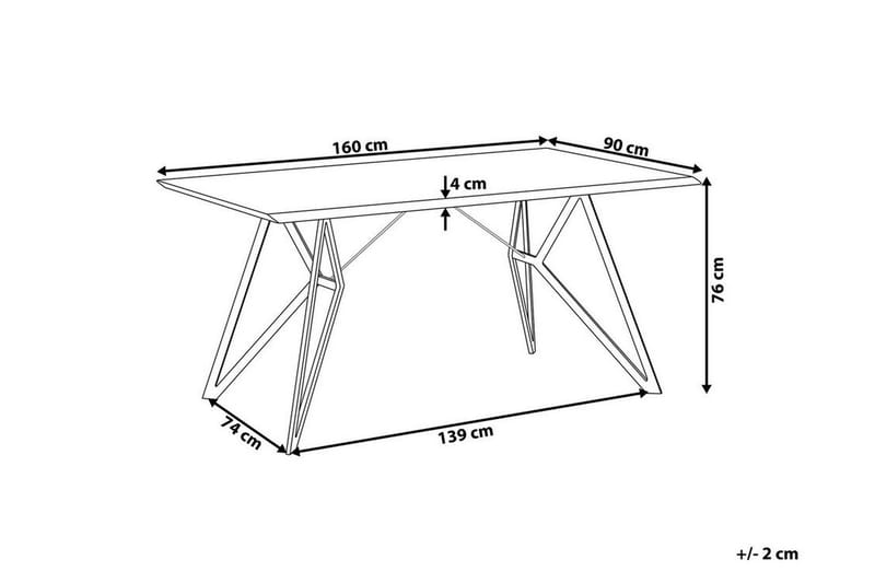 Matbord Kencot 160 cm - Ljust Trä/Svart - Matbord & köksbord