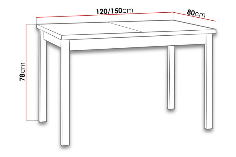 Matbord Knerr - Vit/Svart - Matbord & köksbord