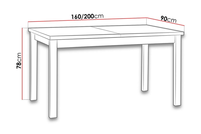 Matbord Knerr - Vit/Svart - Matbord & köksbord