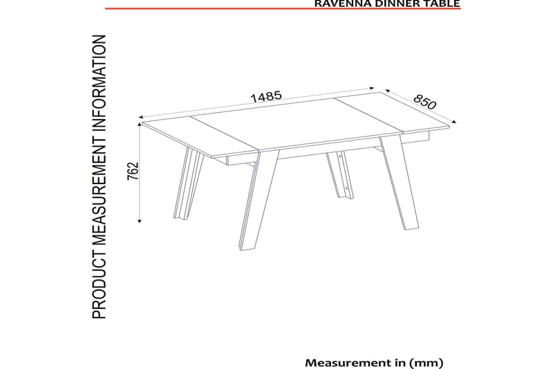 Matbord Komatz 149 cm - Vit|Guld|Svart - Matbord & köksbord