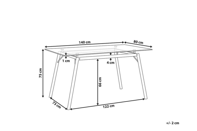 Matbord Lencha 140 cm - Transparent/Ljust Trä - Matbord & köksbord