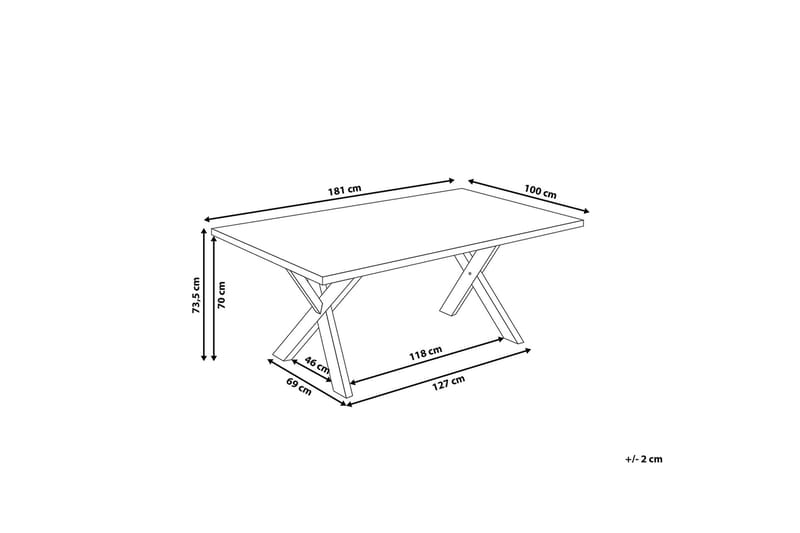 Matbord Lisala 180 cm - Svart - Matbord & köksbord