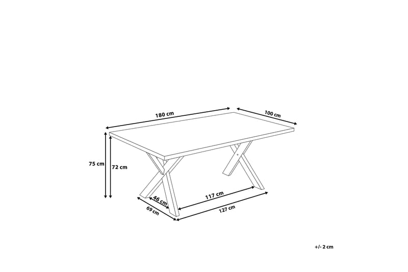 Matbord Lisala 180 cm - Vit - Matbord & köksbord