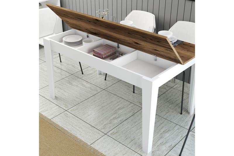 Matbord Lissione 145x88 cm Brun/Vit - Hanah Home - Matbord & köksbord