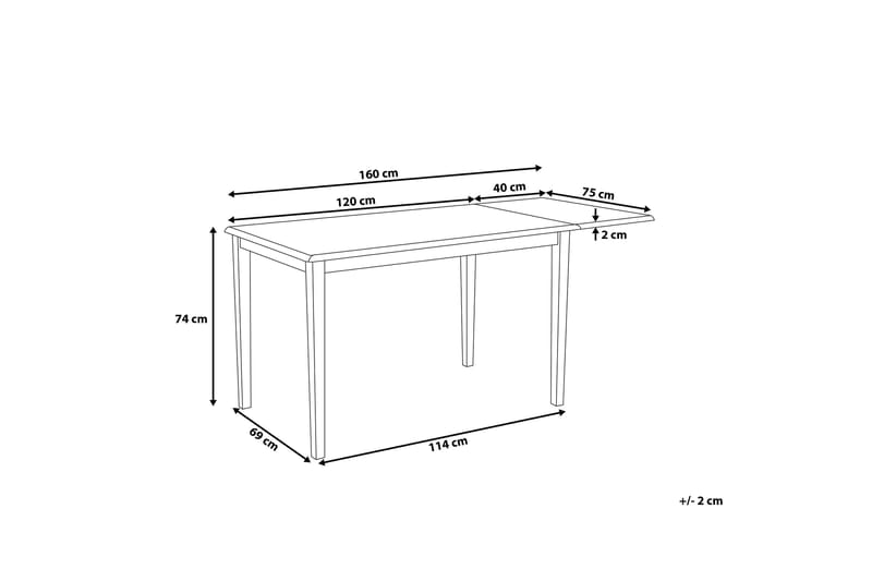 Matbord Louisiana 160 cm - Vit - Möbler - Bord & matgrupp - Matbord & köksbord