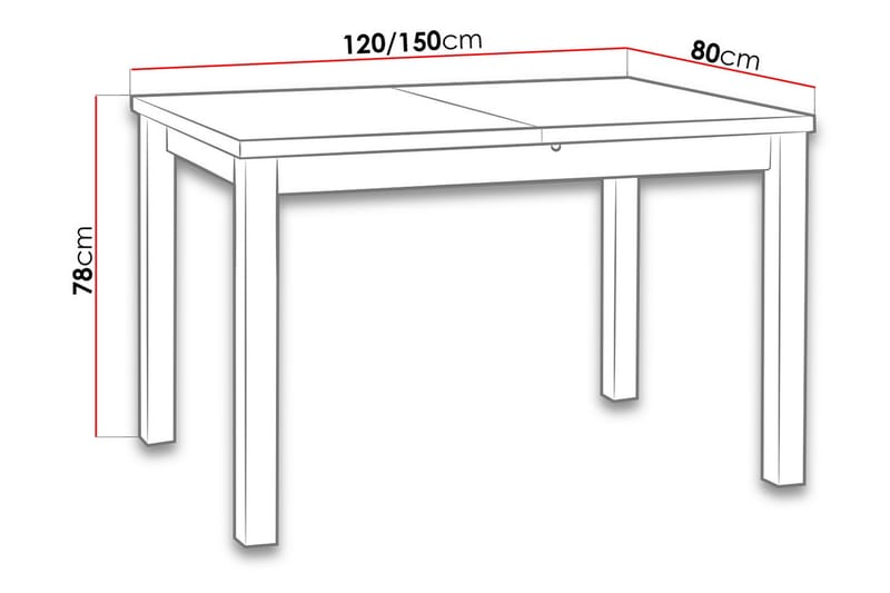 Matbord Max 120x80x78 cm - Trä/Natur - Möbler - Bord & matgrupp - Matbord & köksbord