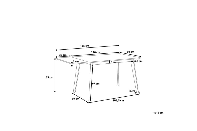 Matbord Medio 155 cm - Vit - Matbord & köksbord
