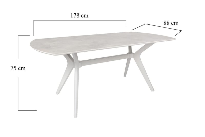Matbord Misticon 180x75x180 cm - Vit - Matbord & köksbord