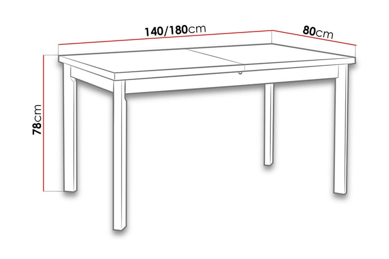 Matbord Modena 140x80x78 cm - Vit - Möbler - Bord & matgrupp - Matbord & köksbord