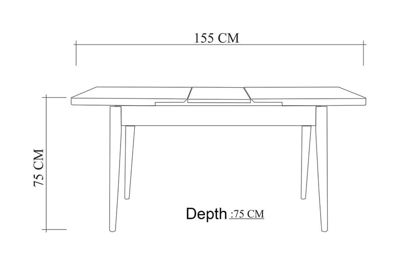 Matbord Molgachiz 120x75x120 cm - Vit - Matbord & köksbord