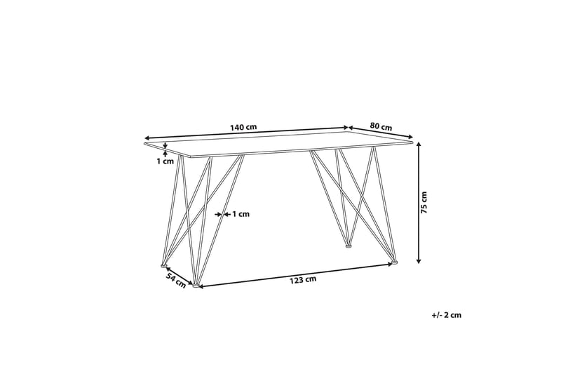 Matbord Morawa 140 cm - Svart/Guld - Matbord & köksbord