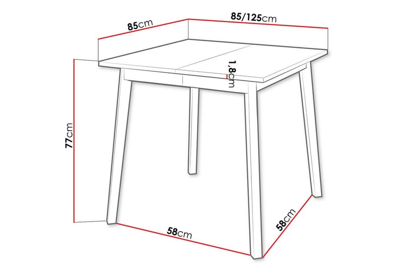 Matbord Narberth 85 cm - Svart - Möbler - Bord & matgrupp - Matbord & köksbord