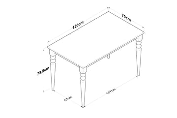 Matbord Naryani 120 cm - Valnöt/Vit - Möbler - Bord & matgrupp - Matbord & köksbord