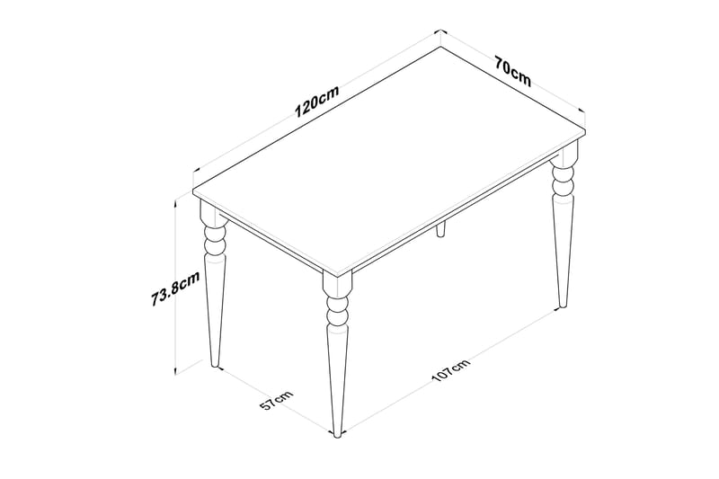 Matbord Naryani 120 cm - Valnöt/Vit - Matbord & köksbord