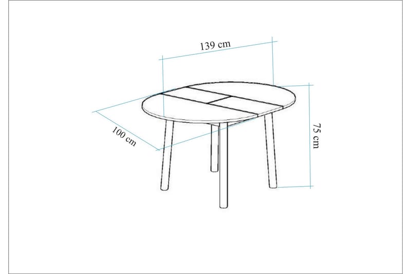 Matbord Oliver 100 cm - Ek/Svart - Matbord & köksbord