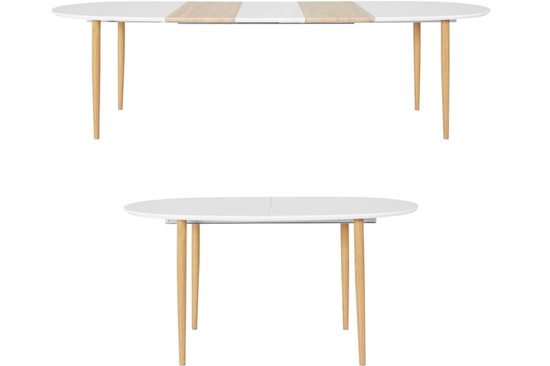 Matbord Ortobella Ovalt 160 cm - Vit/Natur - Möbler - Bord & matgrupp - Matbord & köksbord