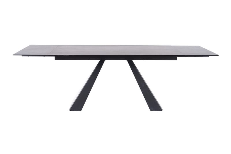 Matbord Rians Förlängningsbart 160 cm Betonglook - Glas/Betonggrå/Mattsvart - Möbler - Bord & matgrupp - Matbord & köksbord