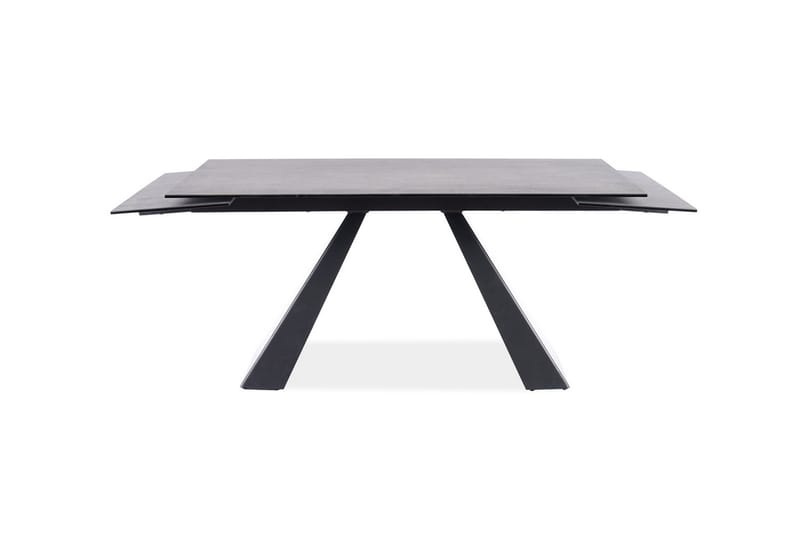 Matbord Rians Förlängningsbart 160 cm Betonglook - Glas/Betonggrå/Mattsvart - Möbler - Bord & matgrupp - Matbord & köksbord