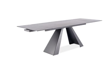 Matbord Rians Förlängningsbart 160 cm Betonglook - Glas/Betonggrå/Mattsvart - Möbler - Bord & matgrupp - Matbord & köksbord