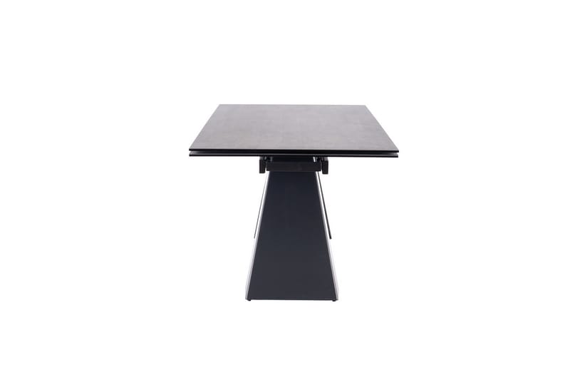 Matbord Rians Förlängningsbart 160 cm Betonglook - Glas/Betonggrå/Mattsvart - Matbord & köksbord