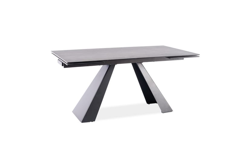 Matbord Rians Förlängningsbart 160 cm Betonglook - Glas/Betonggrå/Mattsvart - Möbler - Bord & matgrupp - Matbord & köksbord