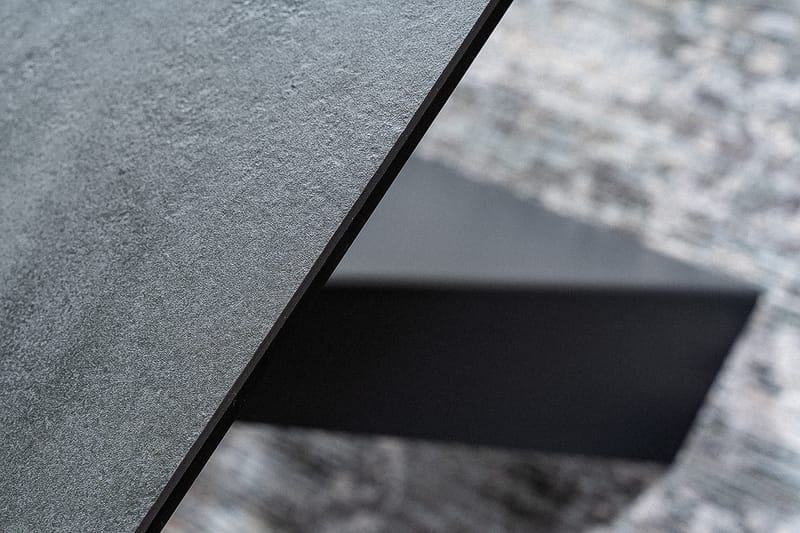 Matbord Rians Förlängningsbart 160 cm Betonglook - Glas/Betonggrå/Mattsvart - Möbler - Bord & matgrupp - Matbord & köksbord
