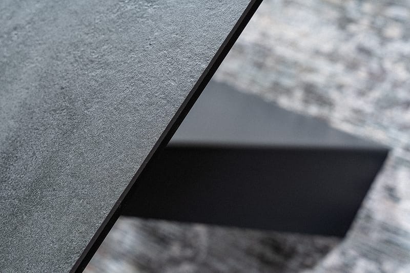 Matbord Rians Förlängningsbart 160 cm Betonglook - Glas/Betonggrå/Mattsvart - Matbord & köksbord