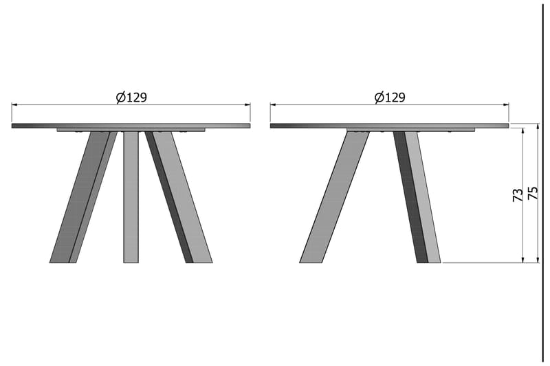 Matbord Rodion 129 cm Rund - Mörkbrun - Matbord & köksbord