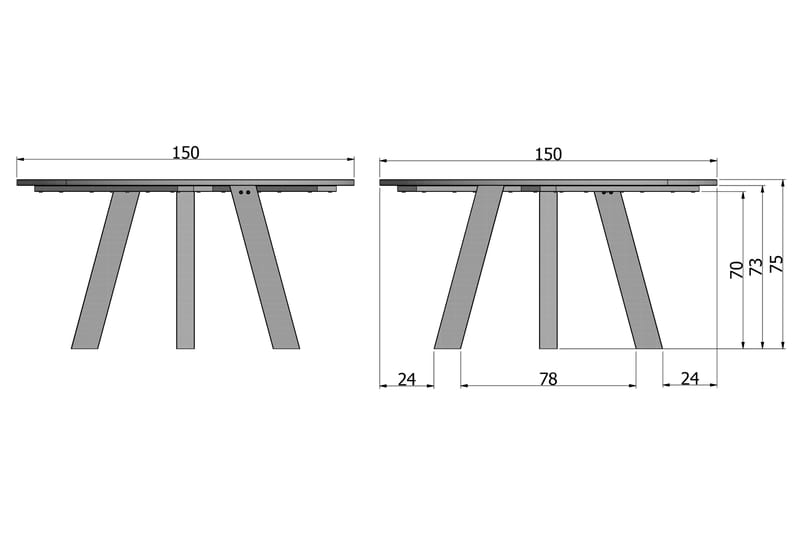 Matbord Rodion 150 cm Rund - Mörkbrun - Matbord & köksbord