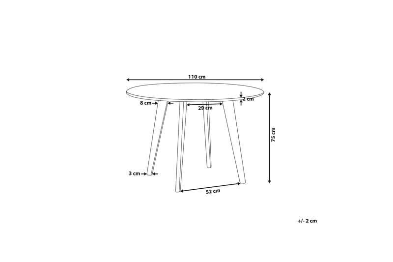 Matbord Roun 110 cm - Grå - Matbord & köksbord