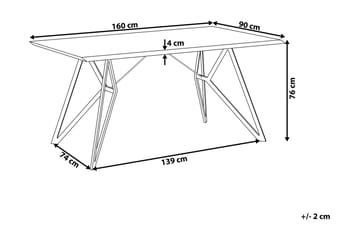 Matbord Sadaka 160x90 cm - Grå - Möbler - Bord & matgrupp - Matbord & köksbord