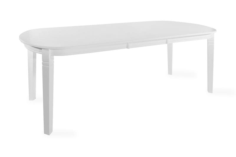 Matbord Sandhamn Förlängningsbart 160 cm Ovalt Vit - Vit - Matbord & köksbord