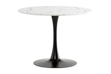Matbord Severo 100 cm Runt - Vit Marmor|Svart - Möbler - Bord & matgrupp - Matbord & köksbord