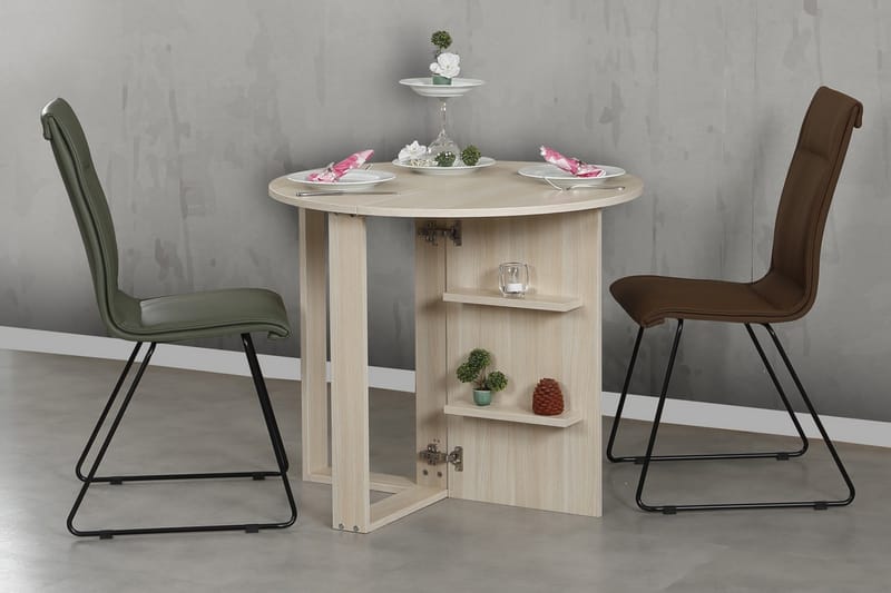 Matbord Skoglund Runt Hopfällbart - Ek - Möbler - Bord & matgrupp - Matbord & köksbord