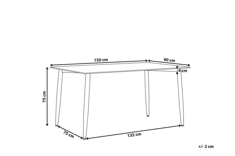Matbord Smythe 150 cm - Glas/Svart - Matbord & köksbord
