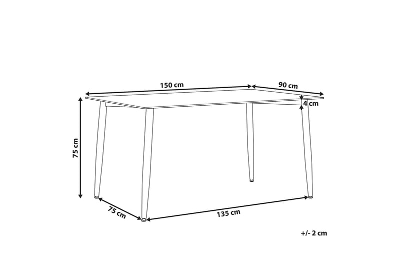 Matbord Smythe 150 cm - Glas/Svart - Matbord & köksbord