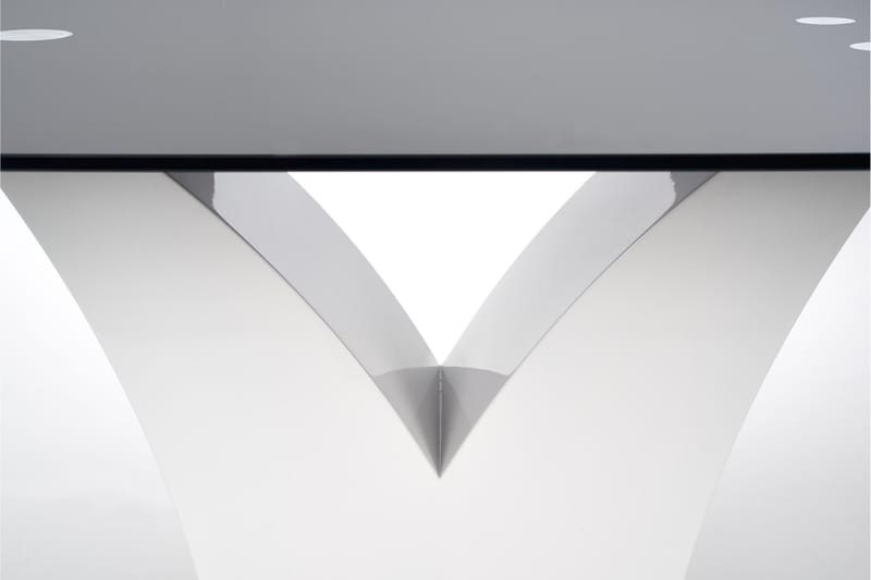 Matbord Steltzer 160 cm Glas - Svart|Vit - Matbord & köksbord