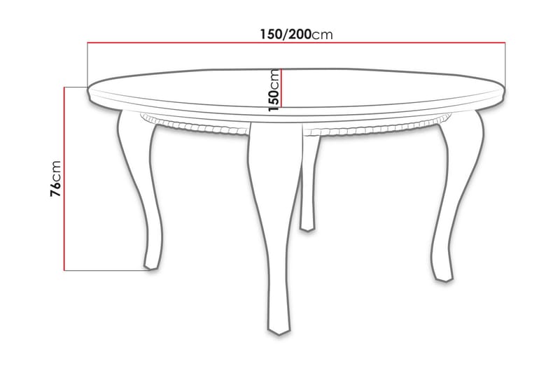 Matbord Tabell 150x150x76 cm - Vit - Matbord & köksbord