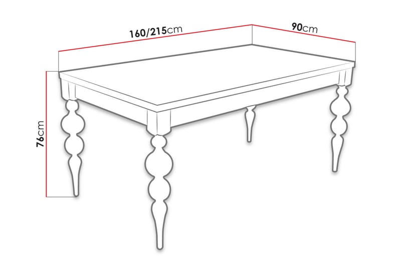 Matbord Tabell 160x90x76 cm - Trä/Natur - Matbord & köksbord