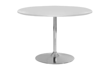 Matbord Terri 110 cm Rund - Vit|Krom - Möbler - Bord & matgrupp - Matbord & köksbord