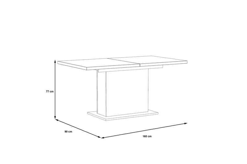 Matbord Tournel Förlängningsbart 160 cm - Brun - Matbord & köksbord