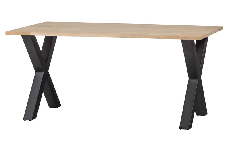 Matbord Tuor X-Formade Ben 160 cm Obehandlat - Ek/Svart - Matbord & köksbord