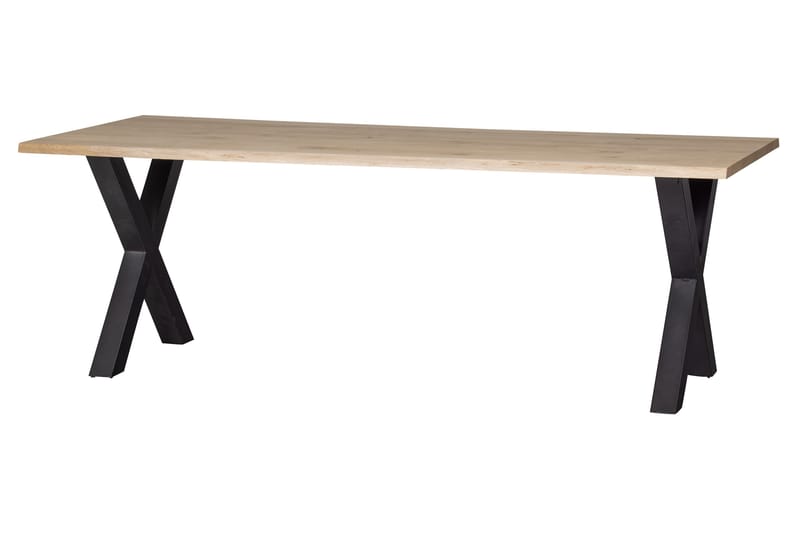 Matbord Tuor X-Formade Ben 220 cm - Ek/Svart - Möbler - Bord & matgrupp - Matbord & köksbord