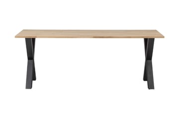 Matbord Tuor X-Formade Ben 220 cm Obehandlat - Ek/Svart - Möbler - Bord & matgrupp - Matbord & köksbord
