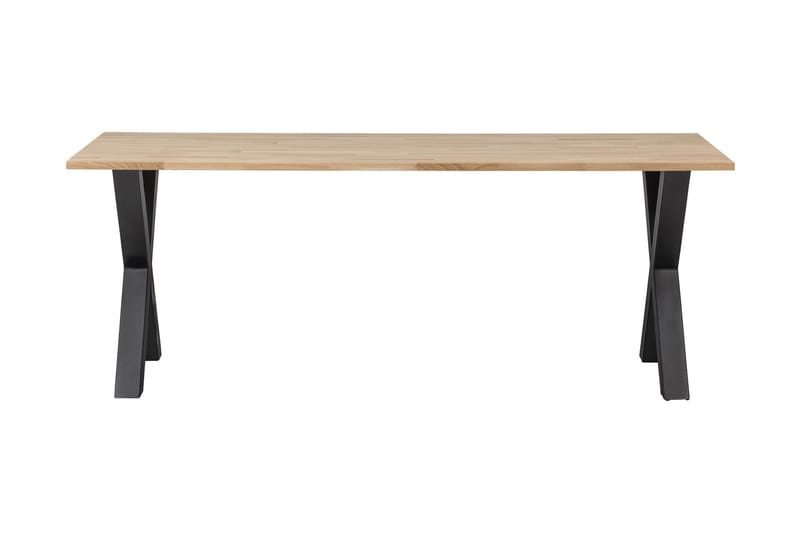 Matbord Tuor X-Formade Ben 220 cm Obehandlat - Ek/Svart - Möbler - Bord & matgrupp - Matbord & köksbord