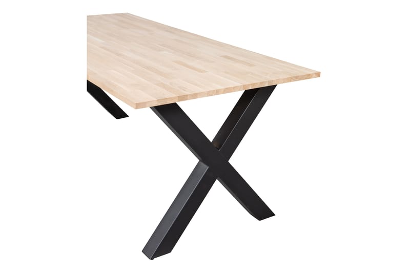 Matbord Tuor X-Formade Ben 220 cm Obehandlat - Ek/Svart - Möbler - Bord & matgrupp - Matbord & köksbord