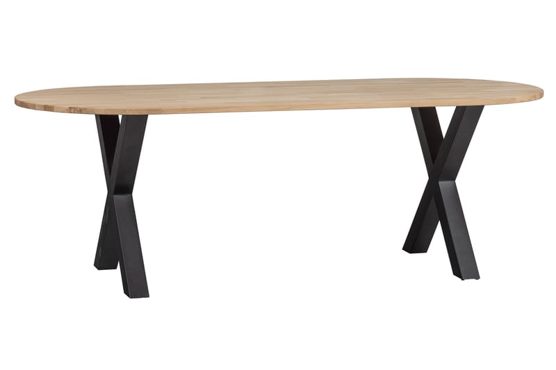 Matbord Tuor X-Formade Ben 220 cm Ovalt - Ek/Svart - Möbler - Bord & matgrupp - Matbord & köksbord